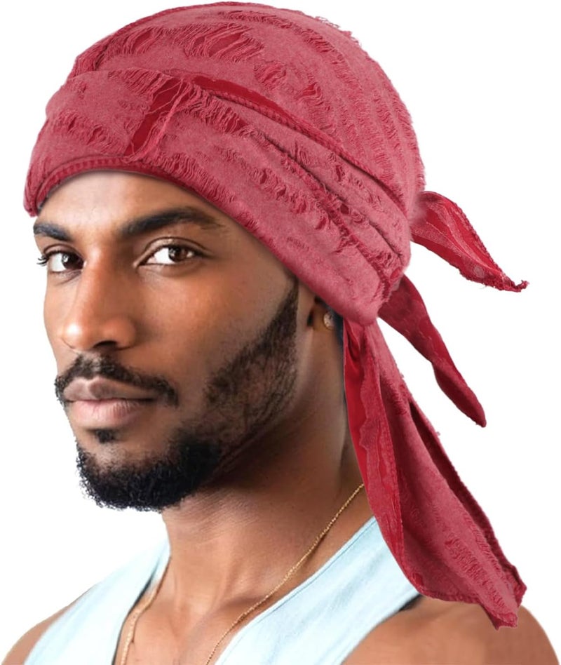 NICEYST Broken Hip Hop Do Rag Skull Cap Bandana Hat Du Rags Pirate Wave Durag Cooling Motorcycle Cycling Cap for Men Women - Image 4